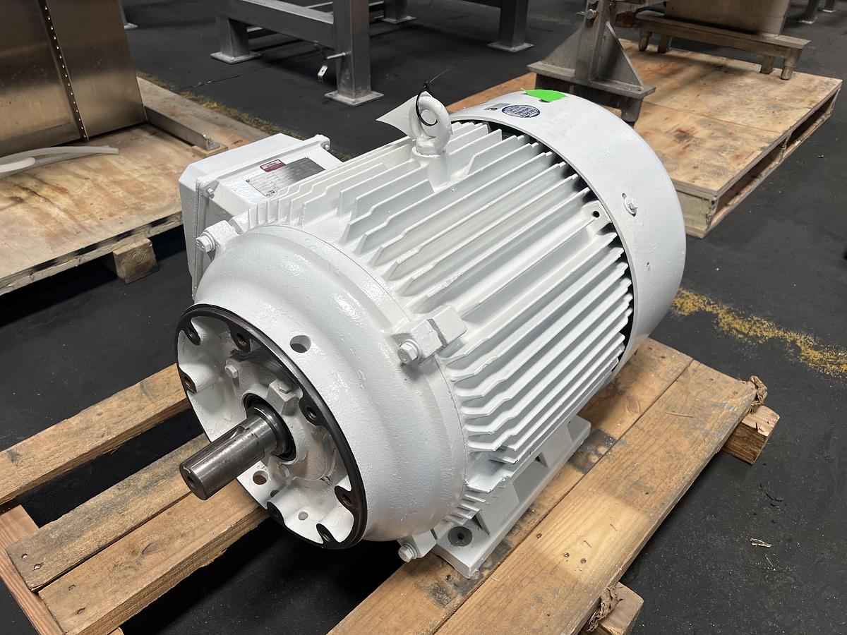 Used Corenco 60hp 3570rpm C-face drive motor for a model M15DA disintegrator
