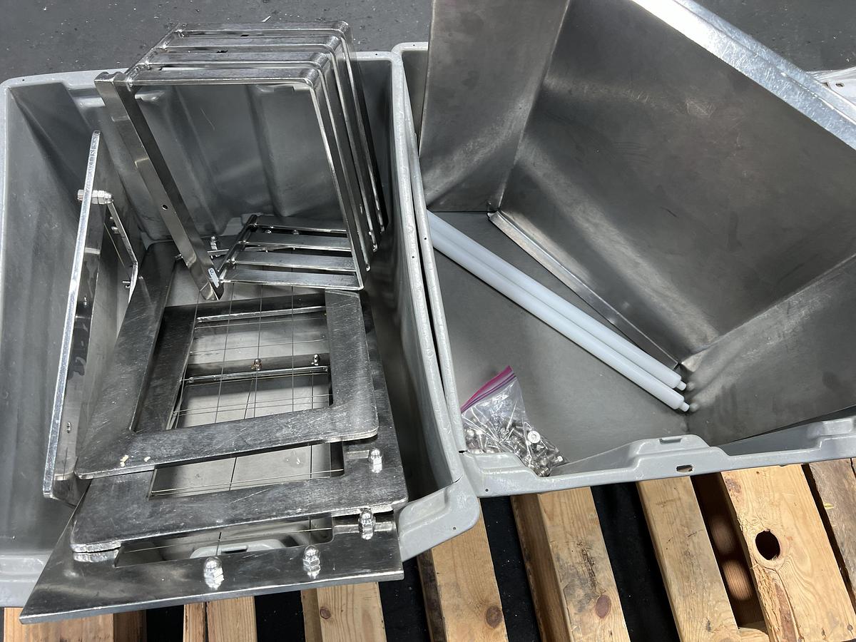 Used Econo Cheese stainless teel two-way pnuematic cheese block cutter
