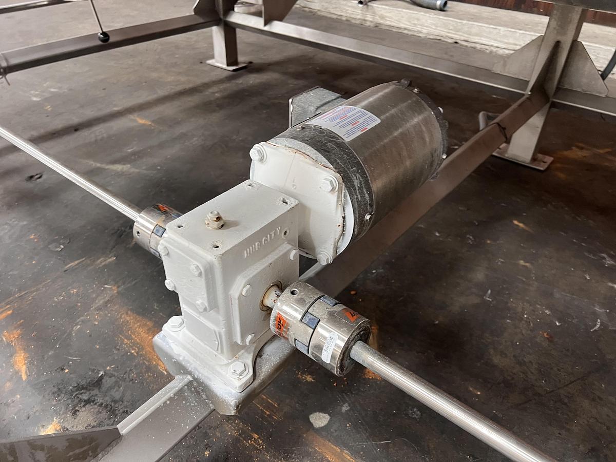 Used Hughes 48" diameter x 8' long stainless steel hot water rotary blancher