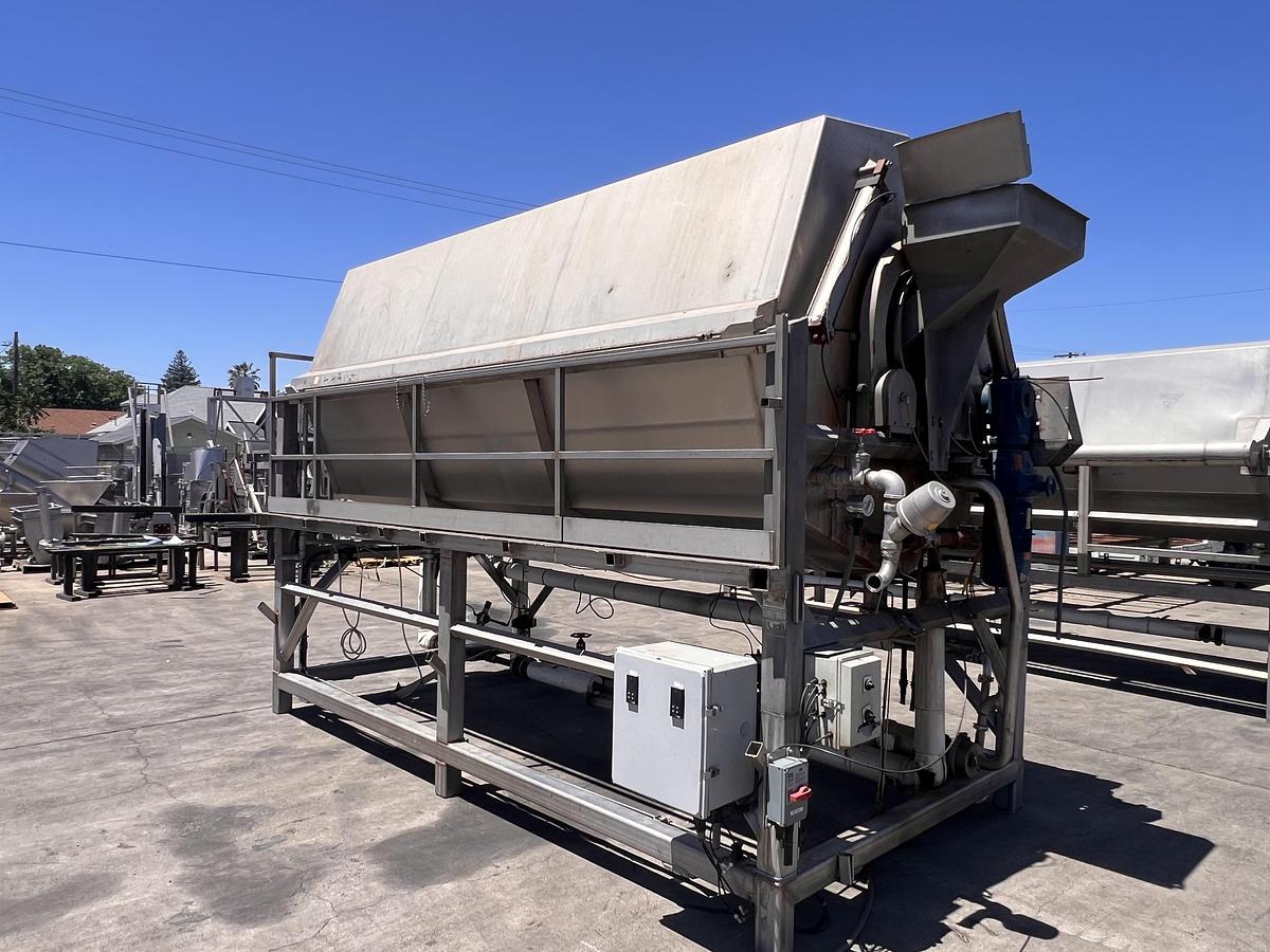 Used Lyco 60” diameter x 12’ long stainless steel hot water rotary blancher