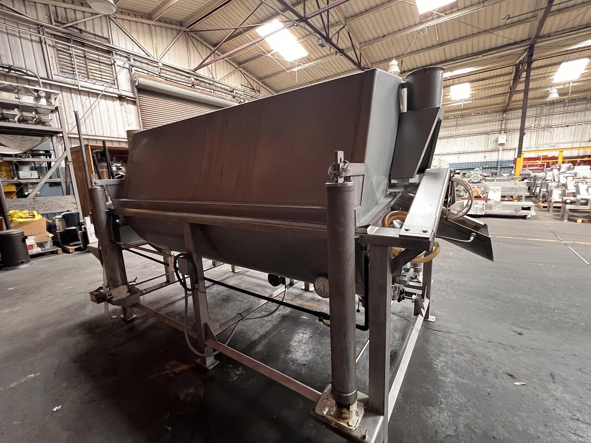 Used Hughes 48" diameter x 8' long stainless steel hot water rotary blancher