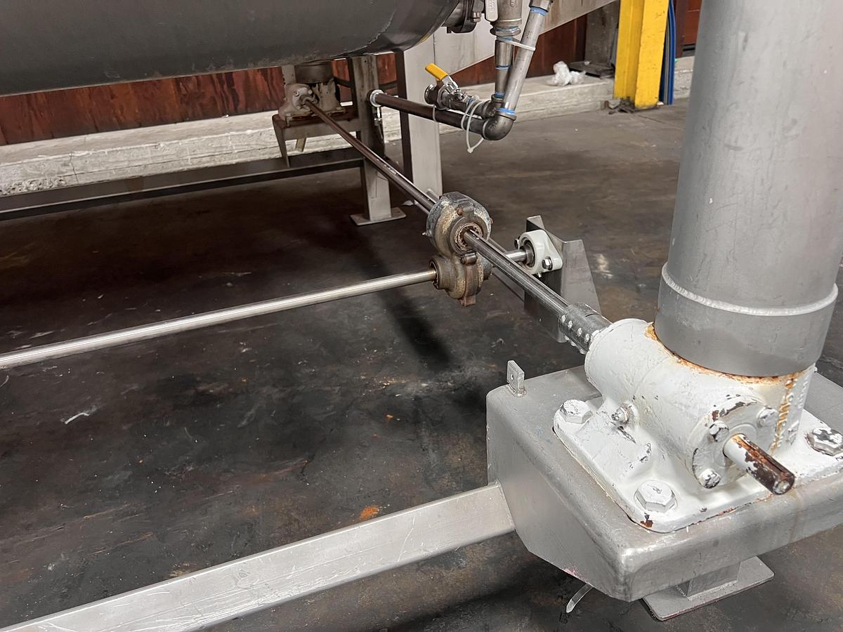 Used Hughes 48" diameter x 8' long stainless steel hot water rotary blancher