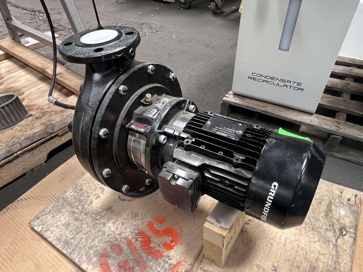 Used Grundfos model TP-50-120/4 A-F-A-BQQE-GX3 mild steel centrifugal pump