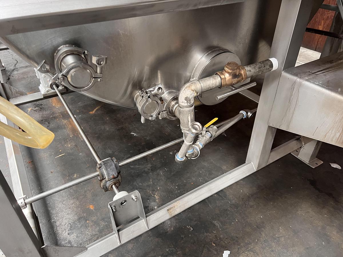 Used Hughes 48" diameter x 8' long stainless steel hot water rotary blancher