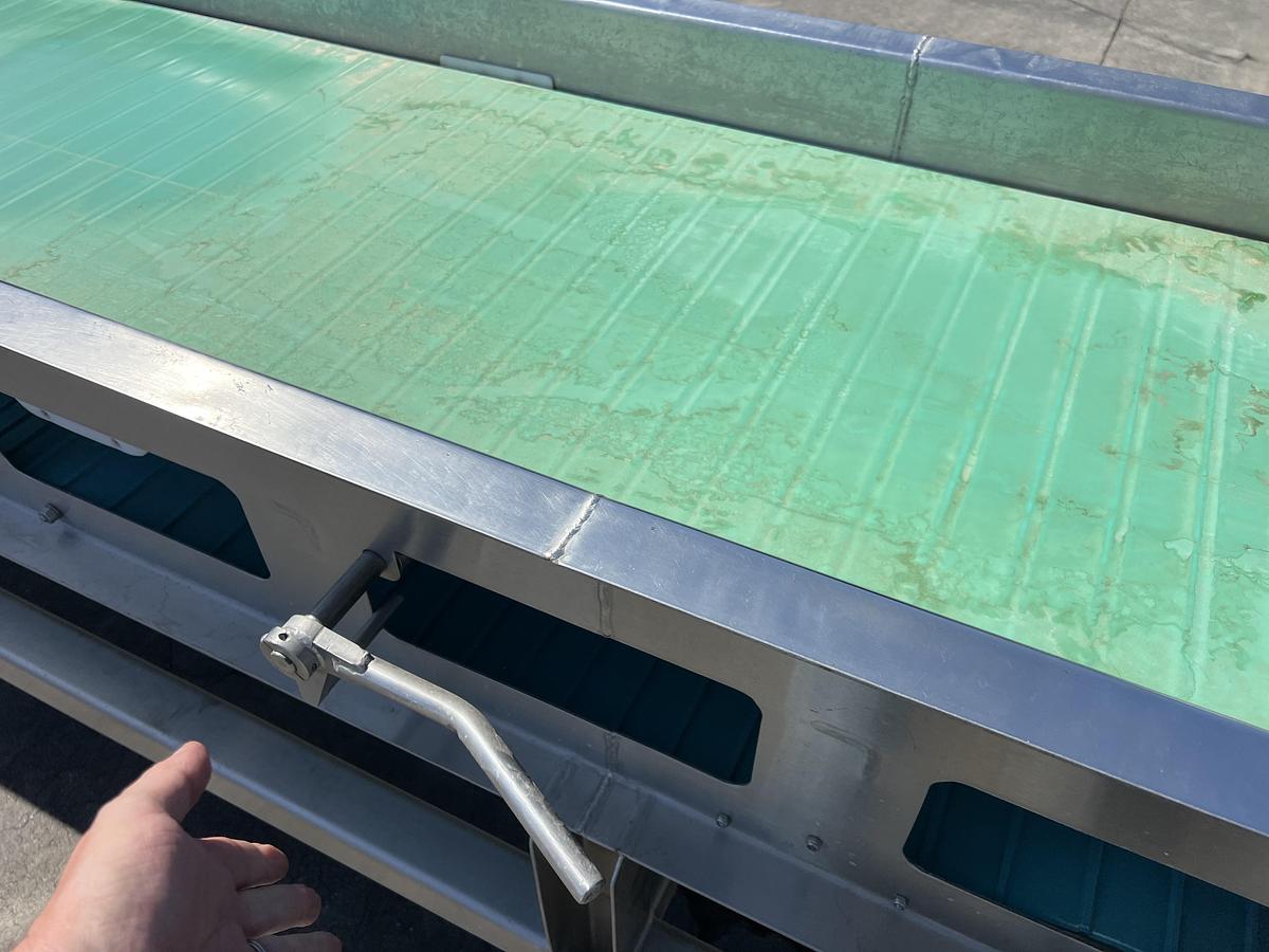 Used 24” wide x 20’ long stainless steel sanitary belt conveyor
