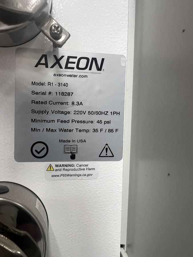 Used Axeon reverse osmosis system