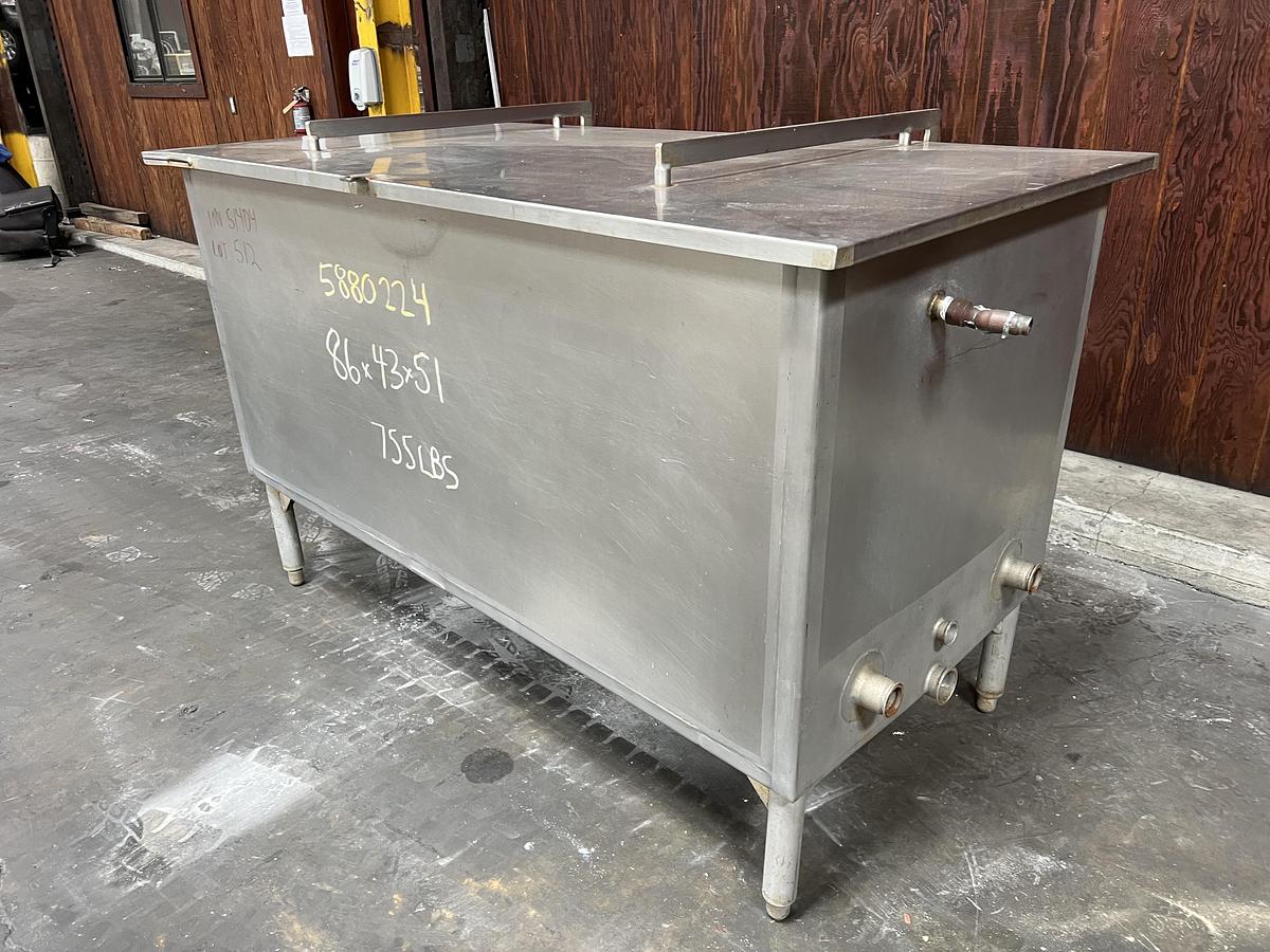 Used Chester-Jensen model XP-1 350 gallon stainless steel rectangular cooking and cooling tank with two removable baskets