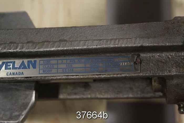 Used Velan 3" Hand Operated Knife Gate Valve, L10-0320C-13BL #37664