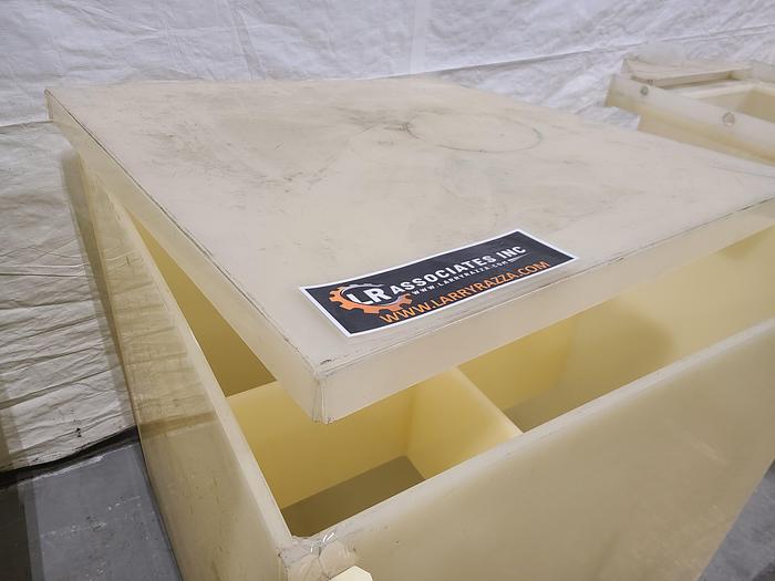 Used Polypro Tank Counter Flow Rinse side and bottom support 36" x 36" x 36" Removable Partition