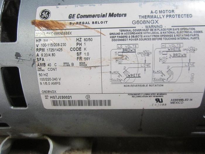 Used Pump, Vac, Rotary, Cast Iron, Gast, Mdl 0823-VF131Q-SG608X #S739715