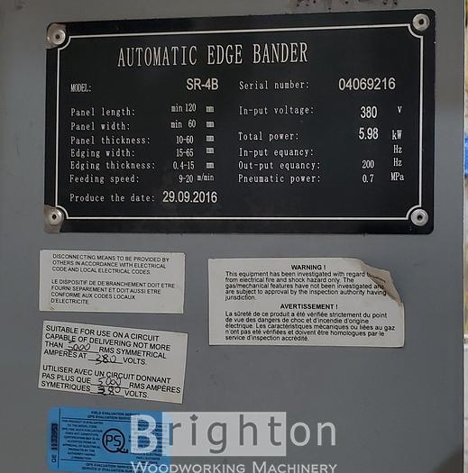 Used 2016 Silver SR-4B Slightly Used Edgebander