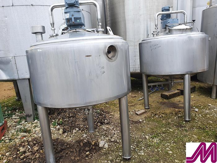 Used Gemac 1,000 Litre Stainless Steel Mix Tank with Gate Agitator