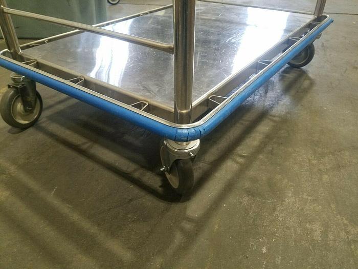 Used Pedigo Stainless Steel Rolling Cart Rack clean room 34" x 22" Heavy Duty Pharma