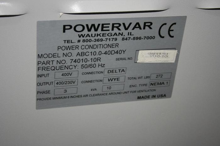 Used Power Conditioner Powervar 2000 GPI , ABC10.0-40D40Y
