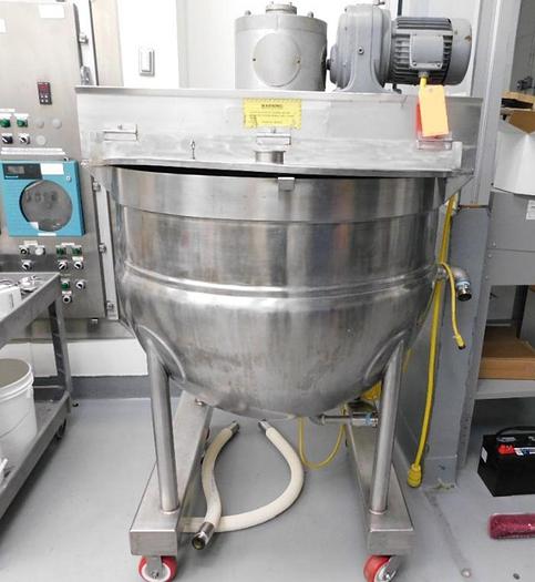 Used 150 GALLON JC PARDO DOUBLE MOTION KETTLE - S/S - JACKETED