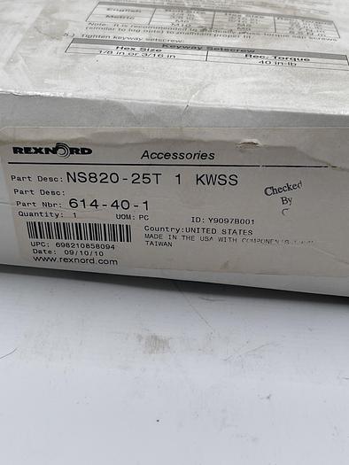 Rexnord NS820-25T 1 KWSS