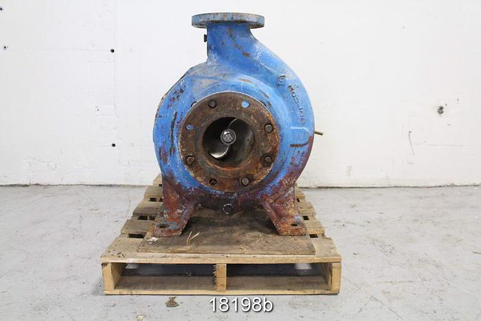 Used Goulds 3175 Pump, 4X6X14, 2-Vane Impeller, 11" Impeller Diameter, Ductile Iron Casing, Ductile Iron Suction Side Plate, Ductile Iron Stuffing Box, Stainless Steel Impeller, Packing #18198