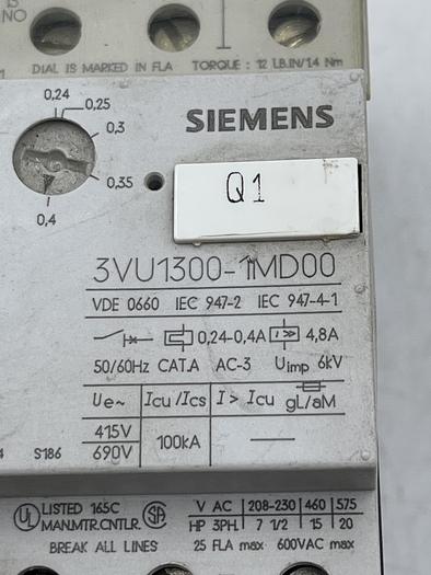 Used Siemens 3VU1300-1MD00