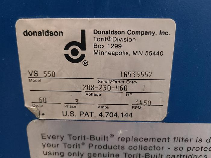 Used Donaldson Torit Dust Collector