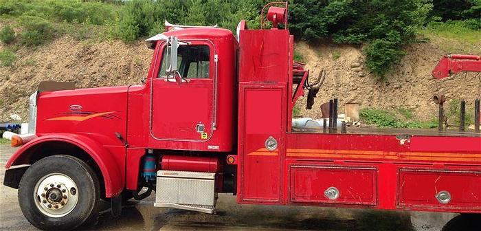 Used 1989 Peterbilt Flatbed Service Truck with IMT Auto Crane