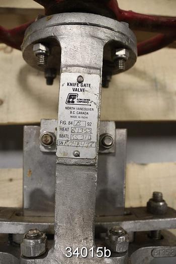 Used FCC 4" Hand Operated Knife Gate Valve #34015