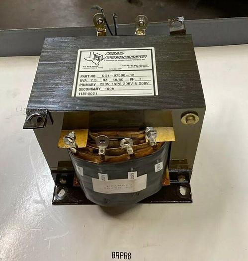 Used Texas Transformers CC1-07500-12 Dry Type 7.5 KVA Transformer 50/60 Hz Warranty!