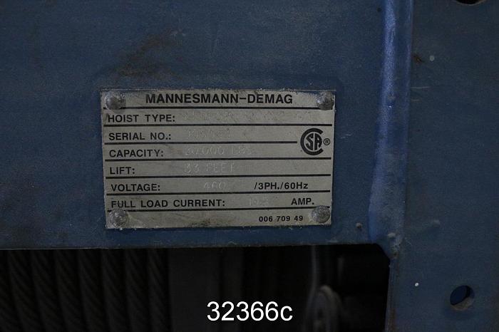 Used Mannesmann Demag EKDH525H20KN2-4/1 5 Ton Crane #32366