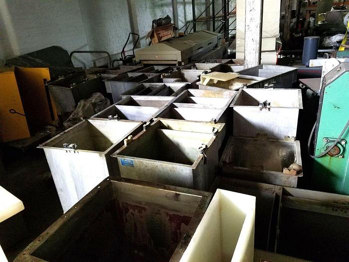 Used Stainless Steel Rinsing Tanks Counter Flow Rinse Dipping Dying Electroplate
