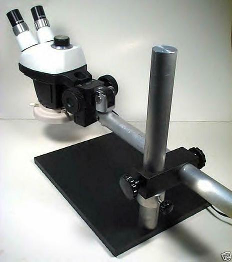 Used Bausch and Lomb Stereo Zoom 4 microscope with eyepieces boom stand and ring light