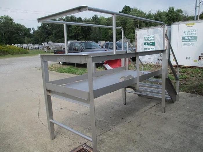 Used Work Platform, Stainless Steel; 39"W x 7' 6"L