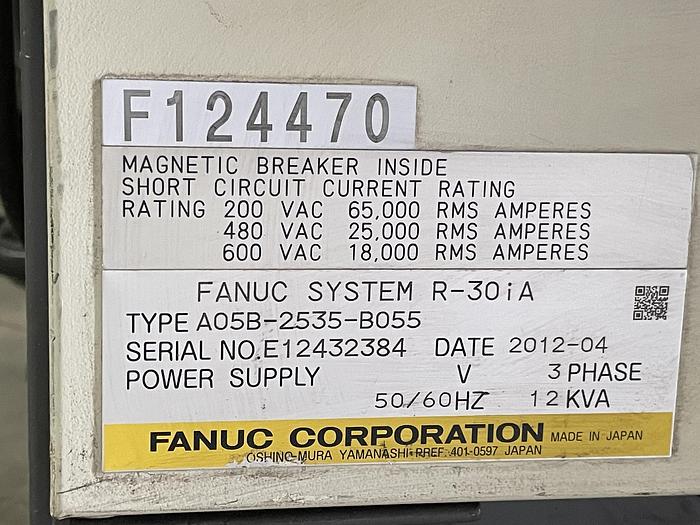 Used R2000iB/100P 6 AXIS ROBOT WITH R30iA CONTROLLER 3500 MM X 100 KG