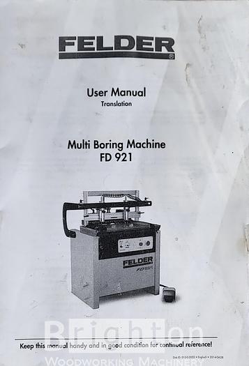 Used Felder FD921 Used boring machine #BM2279