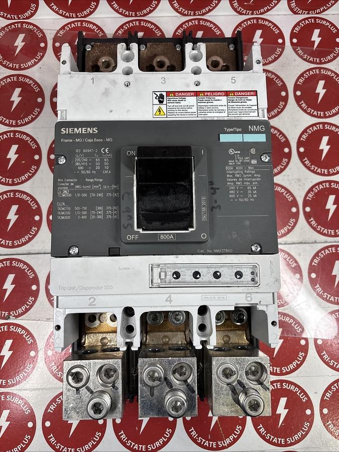 Used Siemens NMX3T800 Circuit Breaker 800 Amp 600 Volt 3 Pole WARRANTY