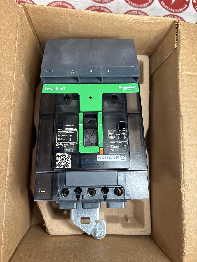 Square D BGA36070 I-Line 70A Circuit Breaker 600V 3 Pole Warranty 🔴