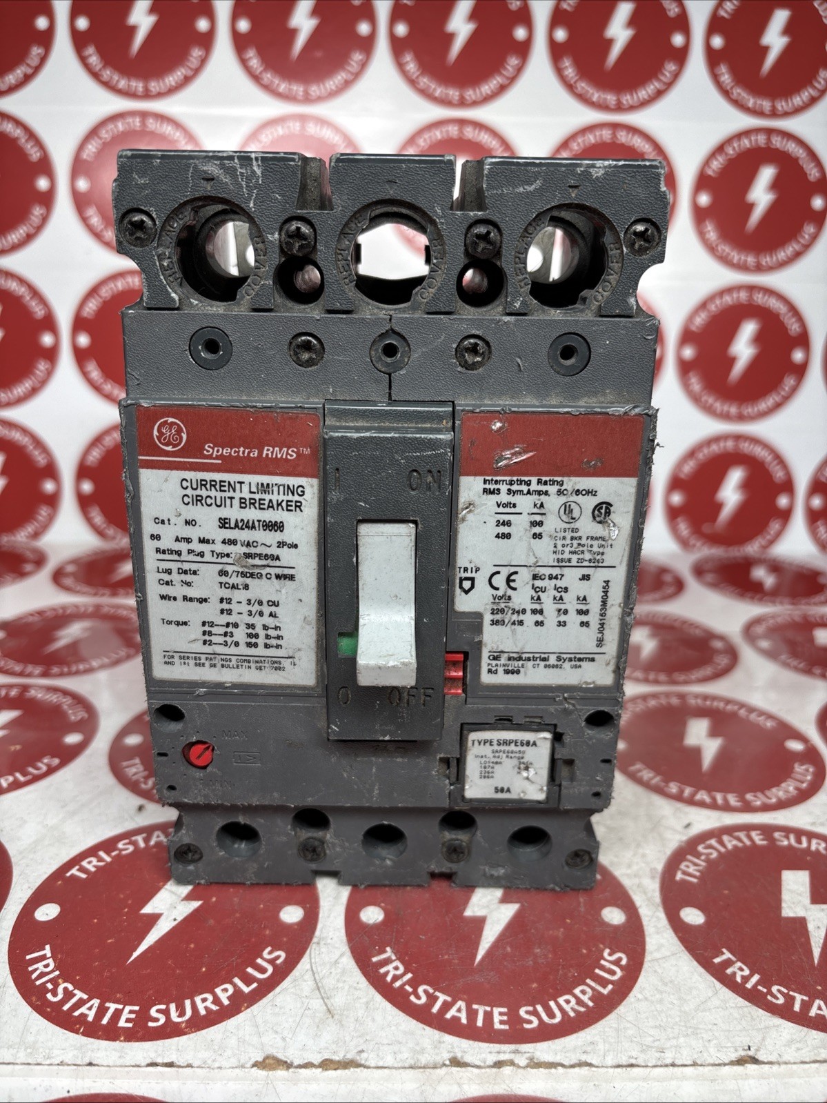 Used GE SELA  SELA24AT0060 2 POLE 480V 60 AMP CIRCUIT BREAKER 50 Amp Trip 🔴🔴