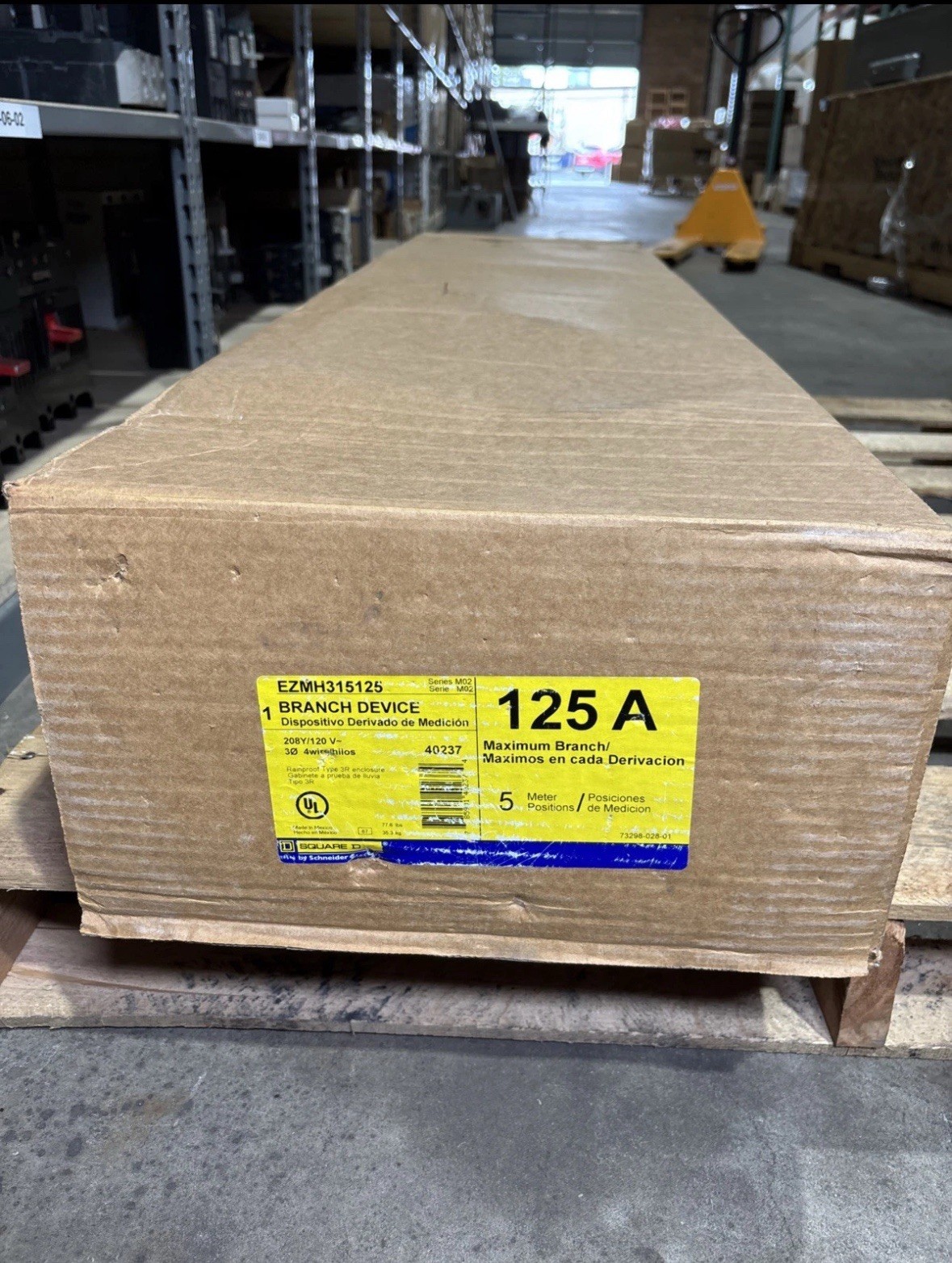 Square D EZMH315125 125 Amp 3-Phase 4-Wire Ringless Meter Center Branch Unit 🔴