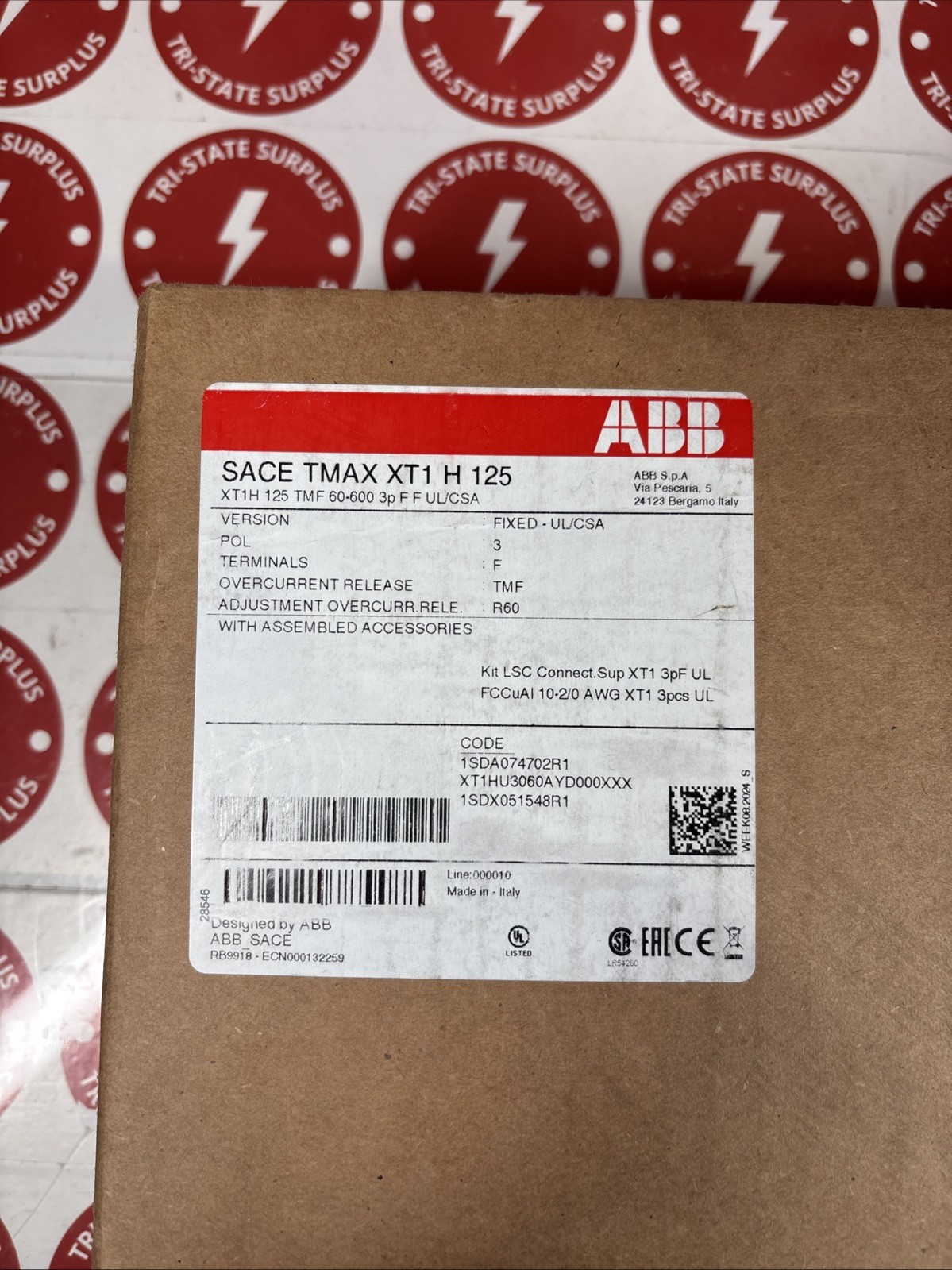 ABB SACE TMAX XT1 H 125 Circuit Breaker 100A 3-Pole 600V NIB 🔴🔴🔴