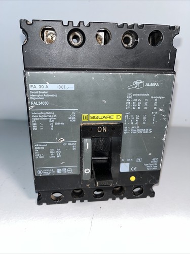Used Square D FAL34030 Circuit Breaker FA 30 A