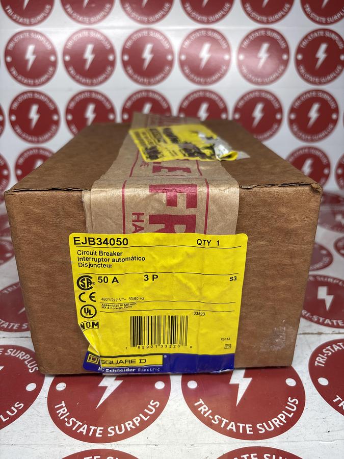 NIB Square D EJB34050 Circuit Breaker 480Y/277V Bolt On 50 Amp 🔴