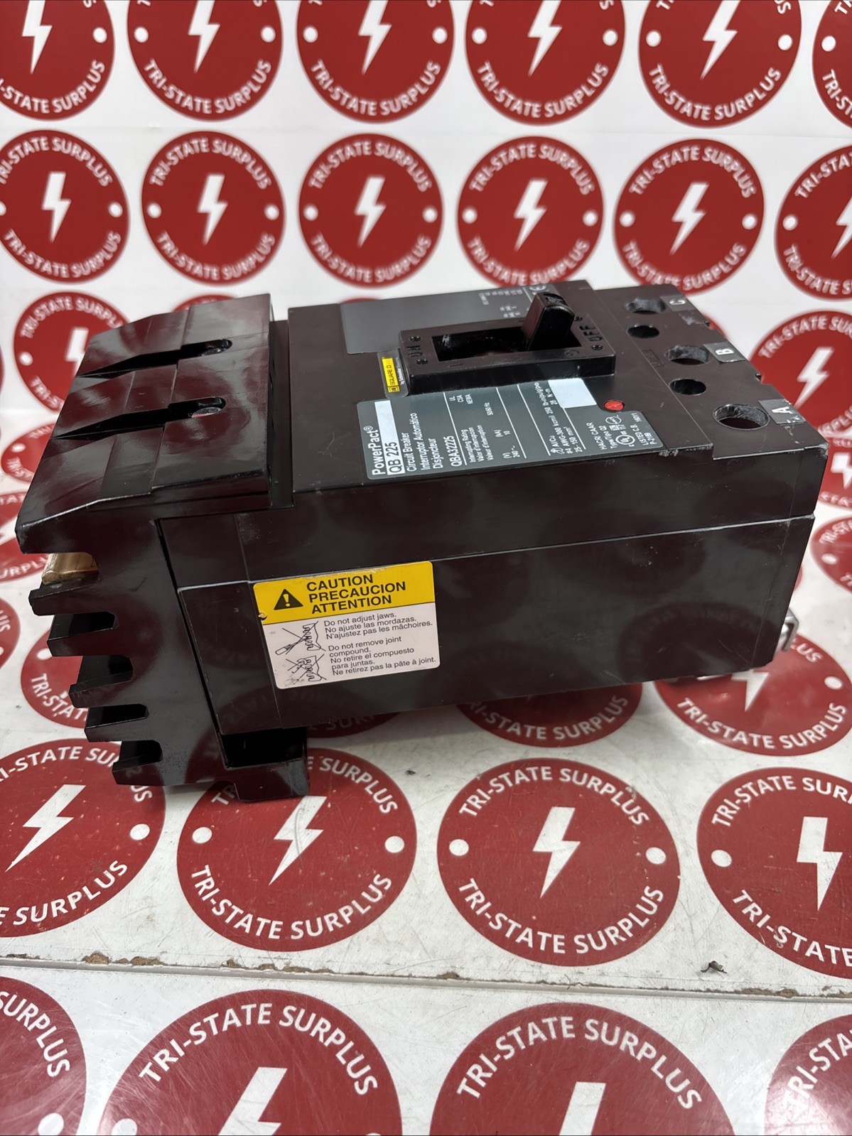 Used SQUARE D QBA32225 QBA I-LINE 3 POLE 225 AMP 240v CIRCUIT BREAKER POWERPACT 🔴