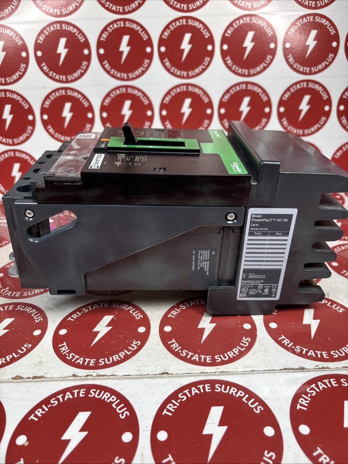 Used HDA36150U33X Square D 150 Amp 600 VAC 3 Pole PowerPact H I-Line Circuit Breaker