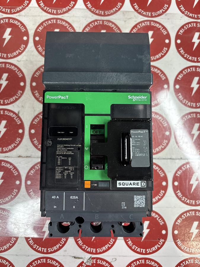 Refurbished Square D HJA36040 Circuit Breaker 600v 3 pole Factory Padlock Warranty HJA36040YP 🔴