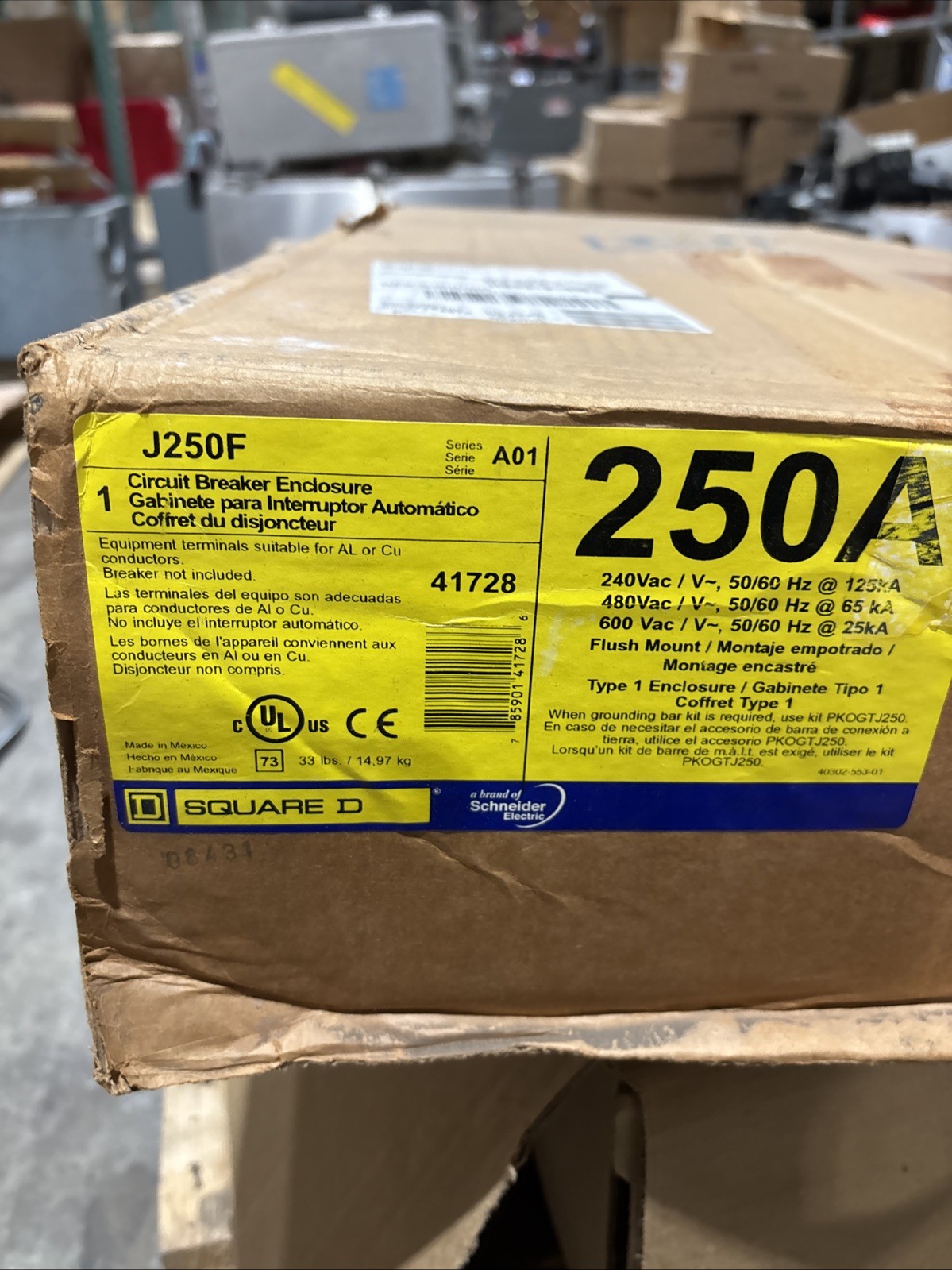 New SQUARE D J250F 250 amp PowerPact J Frame Breaker Enclosure FLUSH Indoor 🔴🔴