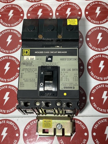 Used SCHNEIDER ELECTRIC FHB36025 / FHB36025 25 Amp Circuit Breaker 🔴🔴🔴