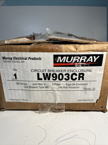 Used MURRAY LW903CR, 100 Amp, 240 Volt, 3P4W, Nema 3R, Load Center- E1532-NEW-B