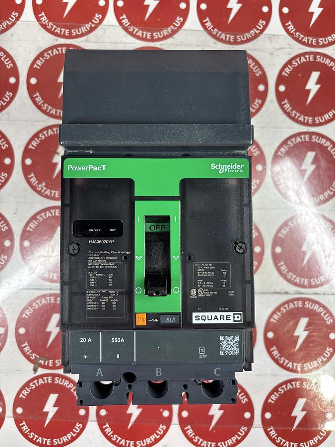 Refurbished Square D HJA36020 Circuit Breaker 600v HJA36020YP Warranty 🔴
