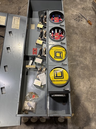 Used SQUARE D EZMR314-200, 800A, 120/208V Meter Stack, (4) 200A, 5 Term Sockets 🔴🔴