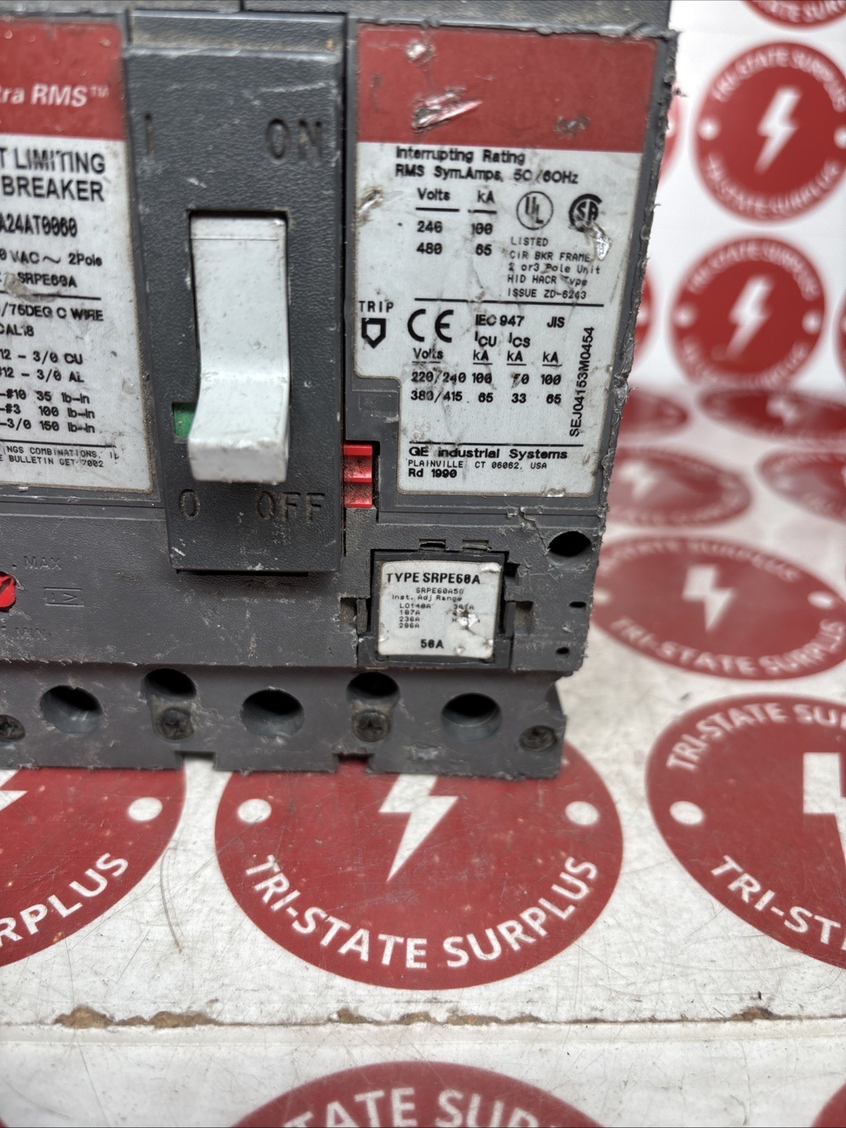 Used GE SELA  SELA24AT0060 2 POLE 480V 60 AMP CIRCUIT BREAKER 50 Amp Trip 🔴🔴