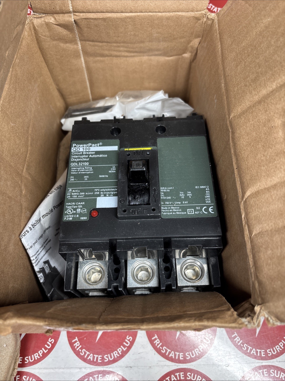 Used QDL32100 Square D 100 Amp 240 Volt Circuit Breaker - Next Day Option - New 🔴🔴