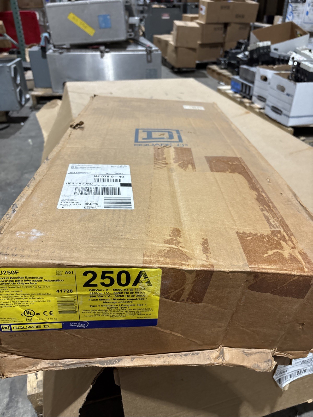 New SQUARE D J250F 250 amp PowerPact J Frame Breaker Enclosure FLUSH Indoor 🔴🔴